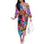 Polynesian Women Off The Shoulder Long Sleeve Dress Tropical Plant - Vibrant Surreal Dreamscape Vibe