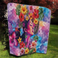 Polynesian Women Quilt Tropical Plant - Vibrant Surreal Dreamscape Vibe