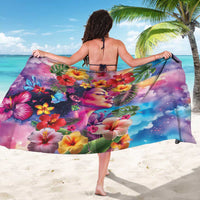 Polynesian Women Sarong Tropical Plant - Vibrant Surreal Dreamscape Vibe