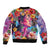 Polynesian Women Sleeve Zip Bomber Jacket Tropical Plant - Vibrant Surreal Dreamscape Vibe