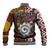 Personalised Aotearoa and Australia Together Baseball Jacket Koru and Kangaroo - Taniko with Aboriginal Motif