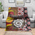 Personalised Aotearoa and Australia Together Blanket Koru and Kangaroo - Taniko with Aboriginal Motif