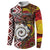 Personalised Aotearoa and Australia Together Button Sweatshirt Koru and Kangaroo - Taniko with Aboriginal Motif