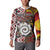 Personalised Aotearoa and Australia Together Button Sweatshirt Koru and Kangaroo - Taniko with Aboriginal Motif