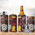 Personalised Aotearoa and Australia Together 4 in 1 Can Cooler Tumbler Koru and Kangaroo - Taniko with Aboriginal Motif