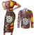 Personalised Aotearoa and Australia Together Couples Matching Short Sleeve Bodycon Dress and Long Sleeve Button Shirt Koru and Kangaroo - Taniko with Aboriginal Motif