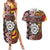Personalised Aotearoa and Australia Together Couples Matching Summer Maxi Dress and Hawaiian Shirt Koru and Kangaroo - Taniko with Aboriginal Motif