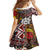 Personalised Aotearoa and Australia Together Kid Short Sleeve Dress Koru and Kangaroo - Taniko with Aboriginal Motif