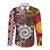 Personalised Aotearoa and Australia Together Long Sleeve Button Shirt Koru and Kangaroo - Taniko with Aboriginal Motif