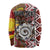 Personalised Aotearoa and Australia Together Long Sleeve Shirt Koru and Kangaroo - Taniko with Aboriginal Motif
