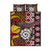 Personalised Aotearoa and Australia Together Quilt Bed Set Koru and Kangaroo - Taniko with Aboriginal Motif
