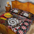 Personalised Aotearoa and Australia Together Quilt Bed Set Koru and Kangaroo - Taniko with Aboriginal Motif