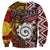 Personalised Aotearoa and Australia Together Sweatshirt Koru and Kangaroo - Taniko with Aboriginal Motif