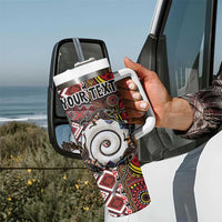 Personalised Aotearoa and Australia Together Tumbler With Handle Koru and Kangaroo - Taniko with Aboriginal Motif