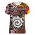 Personalised Aotearoa and Australia Together Women V-Neck T-Shirt Koru and Kangaroo - Taniko with Aboriginal Motif