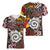 Personalised Aotearoa and Australia Together Women V-Neck T-Shirt Koru and Kangaroo - Taniko with Aboriginal Motif