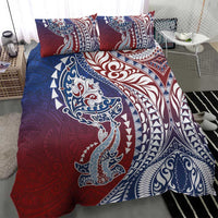Hawaiian Manta Ray and Hammerhead Shark Tribal Tattoo Bedding Set with Polynesian Tribal Pattern Hawaii Flag Color LT03 - Polynesian Pride
