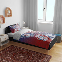 Hawaiian Manta Ray and Hammerhead Shark Tribal Tattoo Bedding Set with Polynesian Tribal Pattern Hawaii Flag Color LT03 - Polynesian Pride