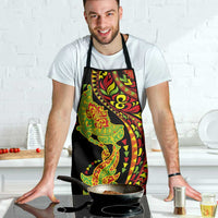 Hawaiian Manta Ray and Hammerhead Shark Tribal Tattoo Apron with Polynesian Tribal Pattern Kanaka Maoli Flag Color