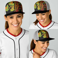 Hawaiian Manta Ray and Hammerhead Shark Tribal Tattoo Baseball Net Cap with Polynesian Tribal Pattern Kanaka Maoli Flag Color