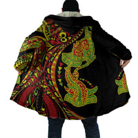 Hawaiian Manta Ray and Hammerhead Shark Tribal Tattoo Cloak with Polynesian Tribal Pattern Kanaka Maoli Flag Color