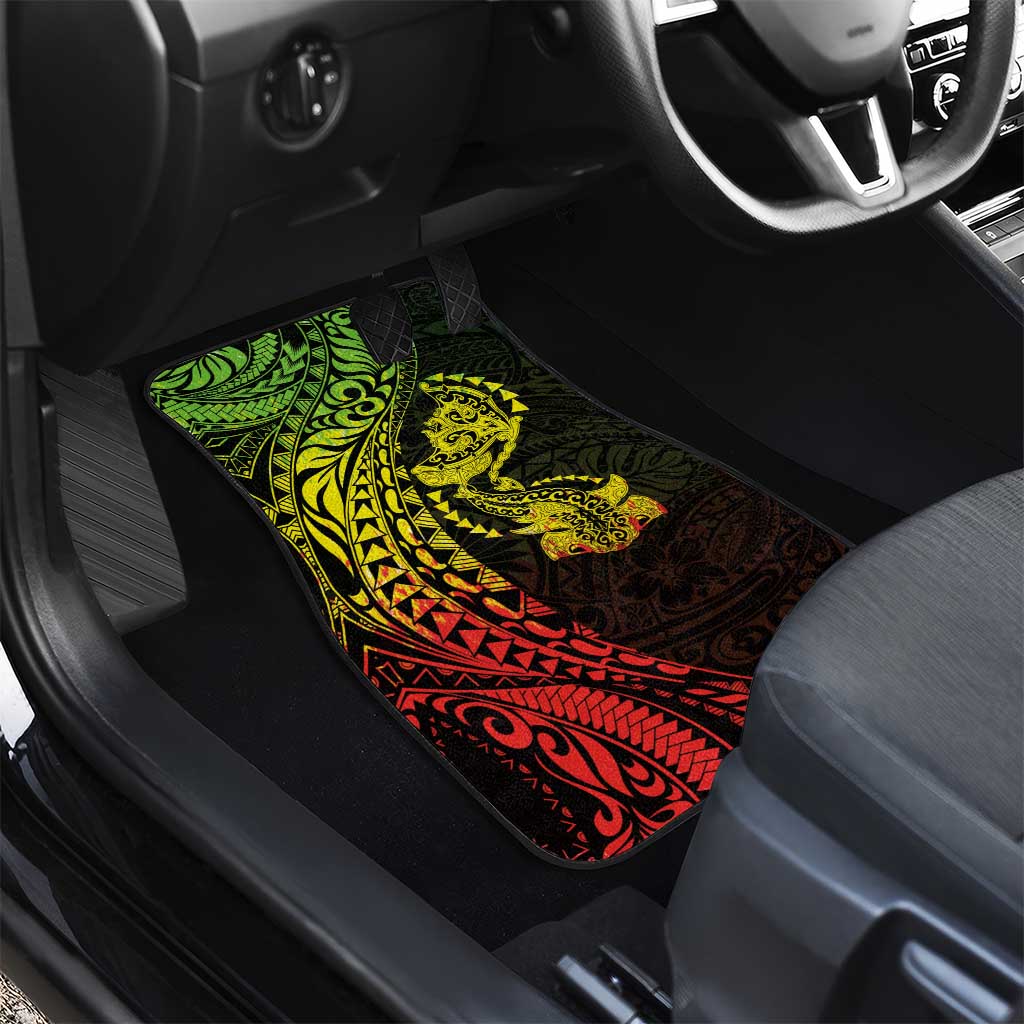 Hawaiian Manta Ray and Hammerhead Shark Tribal Tattoo Car Mats with Polynesian Tribal Pattern Reggae Style LT03 - Polynesian Pride