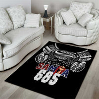 Super Samoa-Six Eight Five to The World Area Rug Traditional Samoan Tattoo Black Color LT03 - Polynesian Pride