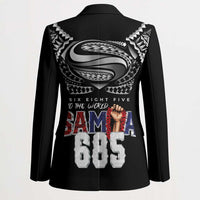 Super Samoa-Six Eight Five to The World Blazer Traditional Samoan Tattoo Black Color LT03 - Polynesian Pride