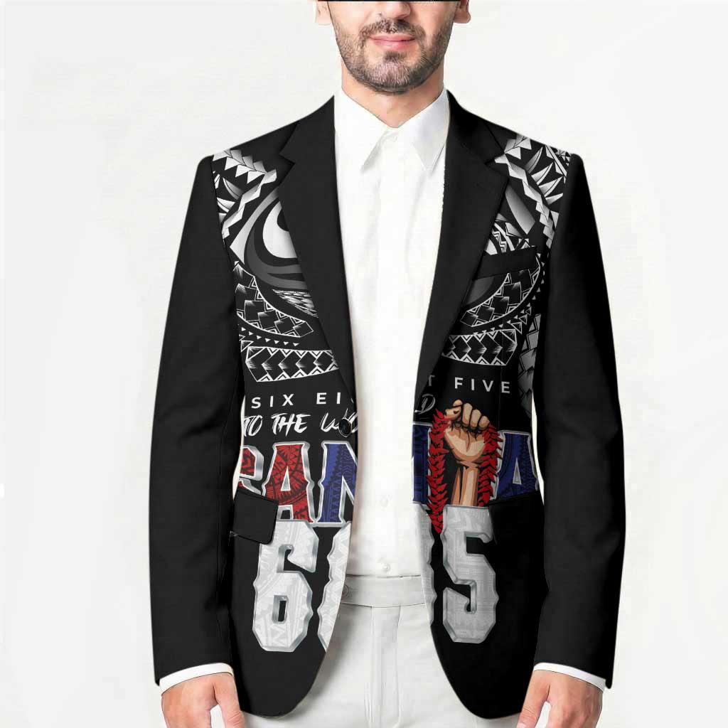 Super Samoa-Six Eight Five to The World Blazer Traditional Samoan Tattoo Black Color LT03 - Polynesian Pride