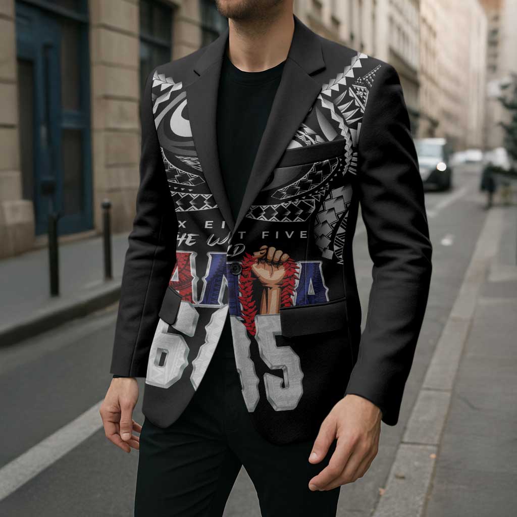 Super Samoa-Six Eight Five to The World Blazer Traditional Samoan Tattoo Black Color LT03 - Polynesian Pride