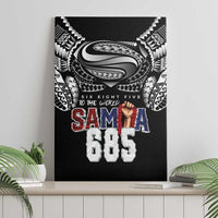 Super Samoa-Six Eight Five to The World Canvas Wall Art Traditional Samoan Tattoo Black Color