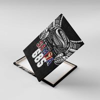 Super Samoa-Six Eight Five to The World Canvas Wall Art Traditional Samoan Tattoo Black Color