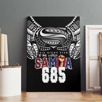 Super Samoa-Six Eight Five to The World Canvas Wall Art Traditional Samoan Tattoo Black Color