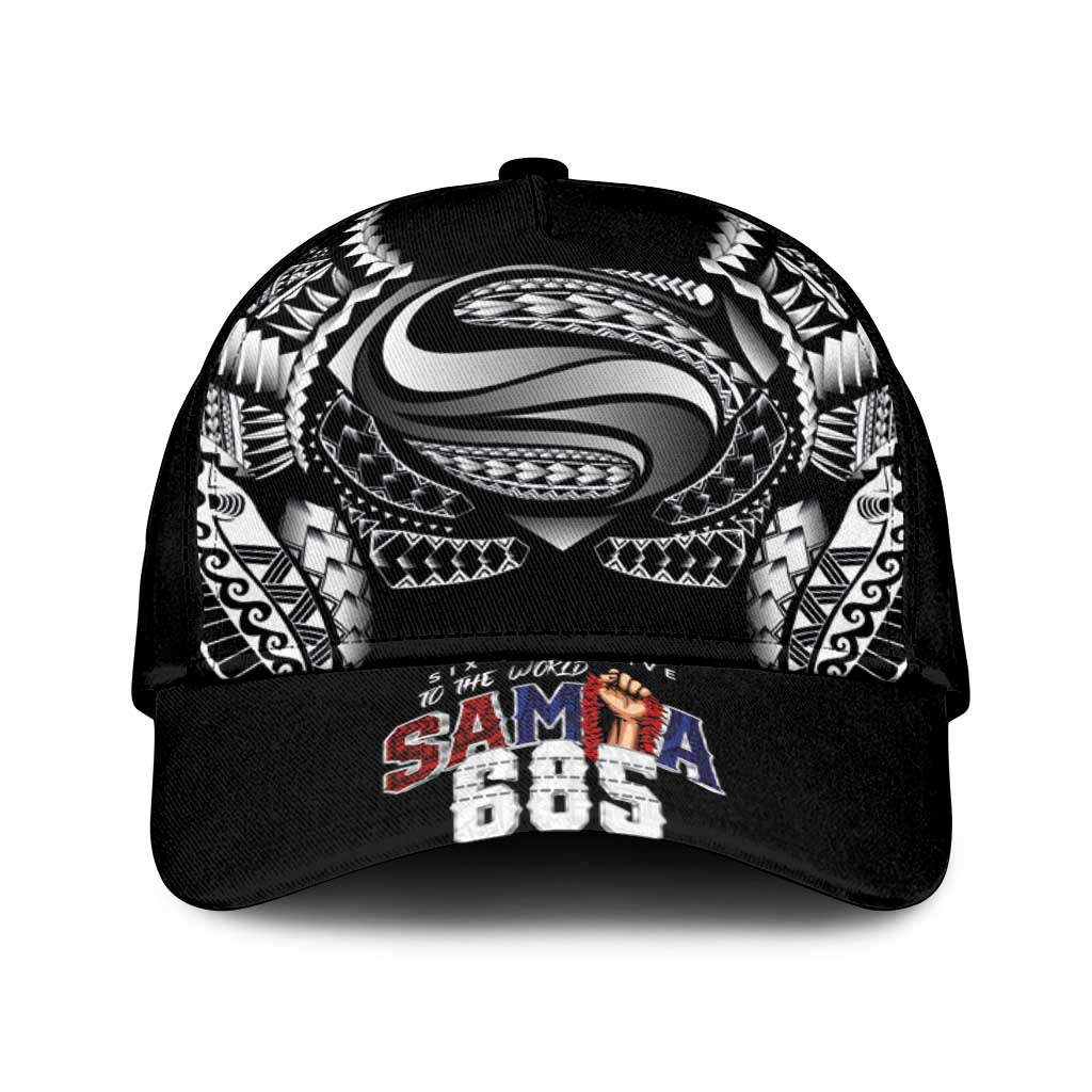 Super Samoa-Six Eight Five to The World Classic Cap Traditional Samoan Tattoo Black Color