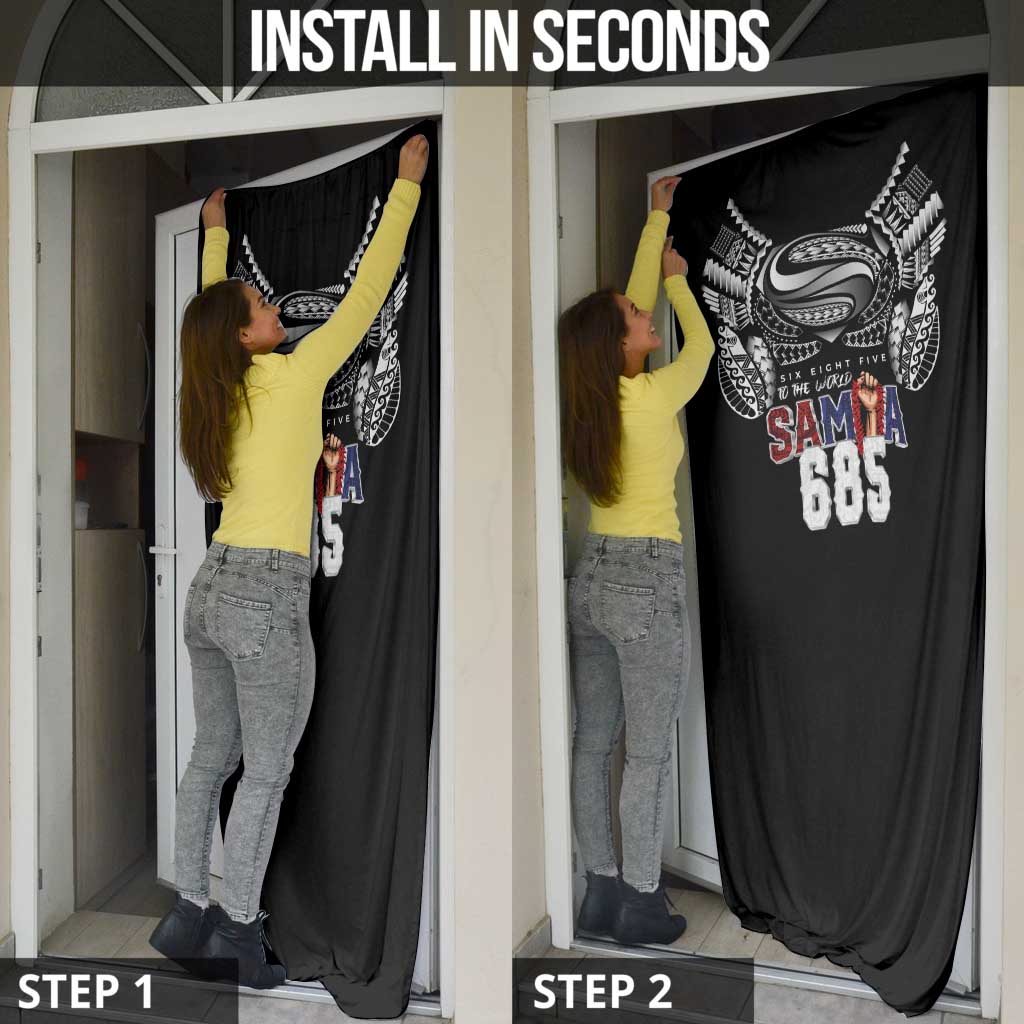 Super Samoa-Six Eight Five to The World Door Cover Traditional Samoan Tattoo Black Color