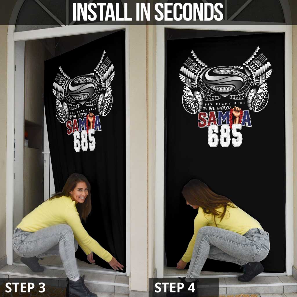 Super Samoa-Six Eight Five to The World Door Cover Traditional Samoan Tattoo Black Color