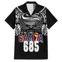 Super Samoa-Six Eight Five to The World Family Matching Short Sleeve Bodycon Dress and Hawaiian Shirt Traditional Samoan Tattoo Black Color LT03 Dad's Shirt - Short Sleeve Black - Polynesian Pride