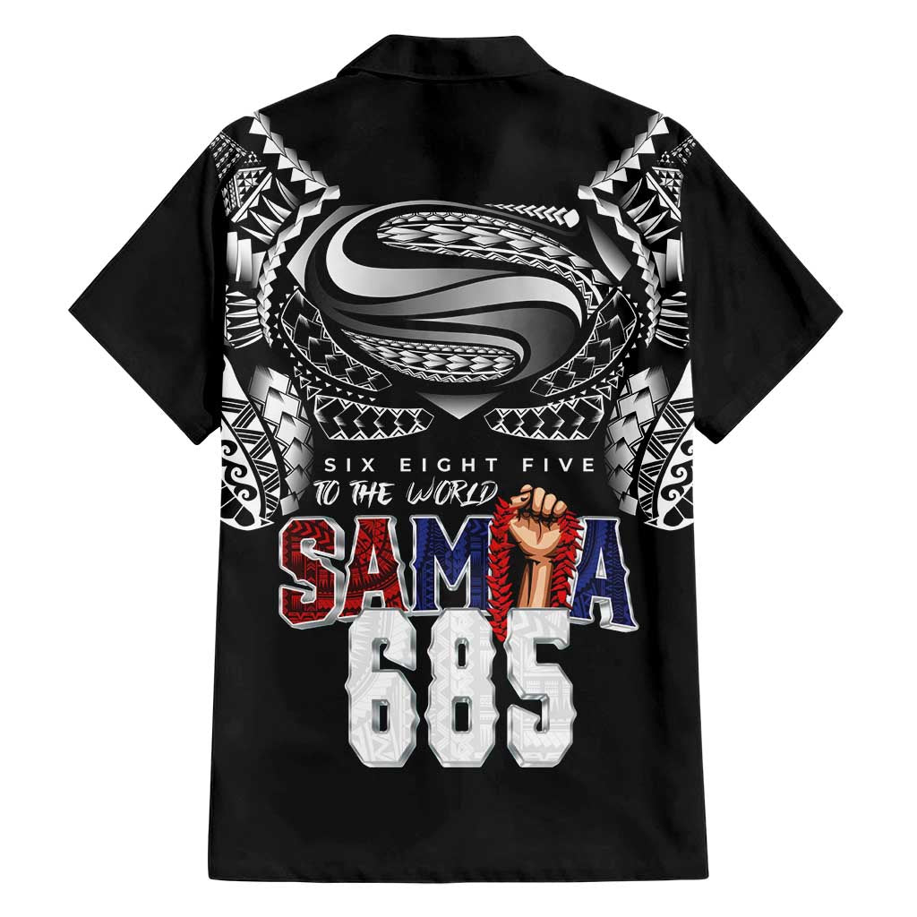 Super Samoa-Six Eight Five to The World Family Matching Tank Maxi Dress and Hawaiian Shirt Traditional Samoan Tattoo Black Color LT03 - Polynesian Pride