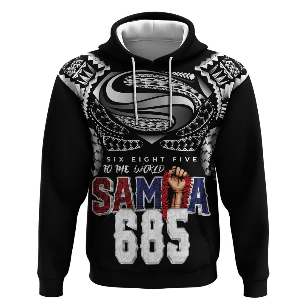 Super Samoa-Six Eight Five to The World Hoodie Traditional Samoan Tattoo Black Color LT03 Pullover Hoodie Black - Polynesian Pride