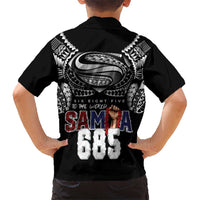 Super Samoa-Six Eight Five to The World Kid Hawaiian Shirt Traditional Samoan Tattoo Black Color