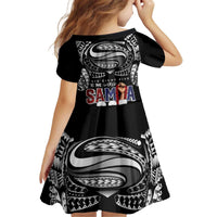 Super Samoa-Six Eight Five to The World Kid Short Sleeve Dress Traditional Samoan Tattoo Black Color
