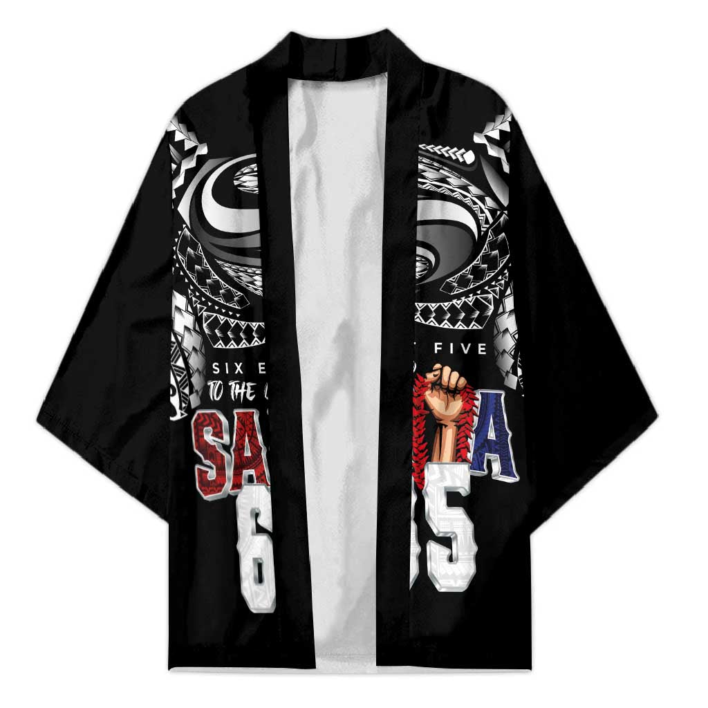 Super Samoa-Six Eight Five to The World Kimono Traditional Samoan Tattoo Black Color LT03 Unisex Black - Polynesian Pride