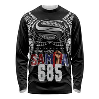 Super Samoa-Six Eight Five to The World Long Sleeve Shirt Traditional Samoan Tattoo Black Color LT03 Unisex Black - Polynesian Pride