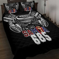 Super Samoa-Six Eight Five to The World Quilt Bed Set Traditional Samoan Tattoo Black Color LT03 Black - Polynesian Pride