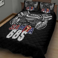 Super Samoa-Six Eight Five to The World Quilt Bed Set Traditional Samoan Tattoo Black Color LT03 - Polynesian Pride