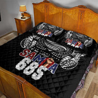 Super Samoa-Six Eight Five to The World Quilt Bed Set Traditional Samoan Tattoo Black Color LT03 - Polynesian Pride