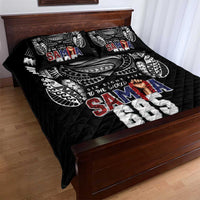 Super Samoa-Six Eight Five to The World Quilt Bed Set Traditional Samoan Tattoo Black Color LT03 - Polynesian Pride