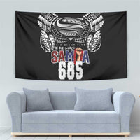 Super Samoa-Six Eight Five to The World Tapestry Traditional Samoan Tattoo Black Color