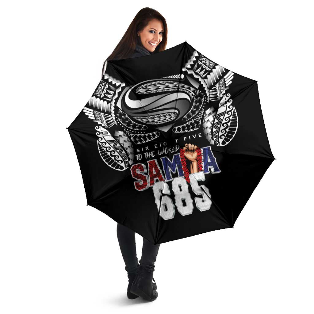 Super Samoa-Six Eight Five to The World Umbrella Traditional Samoan Tattoo Black Color