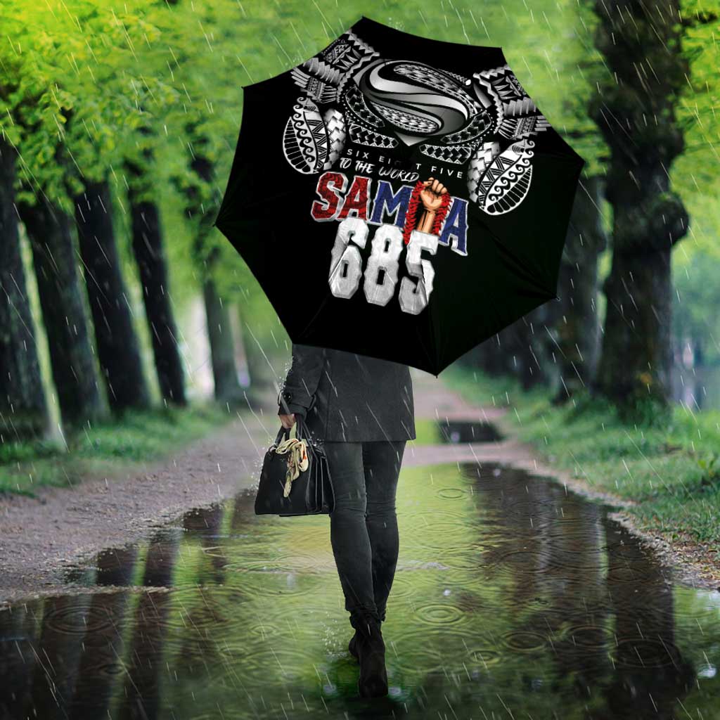 Super Samoa-Six Eight Five to The World Umbrella Traditional Samoan Tattoo Black Color